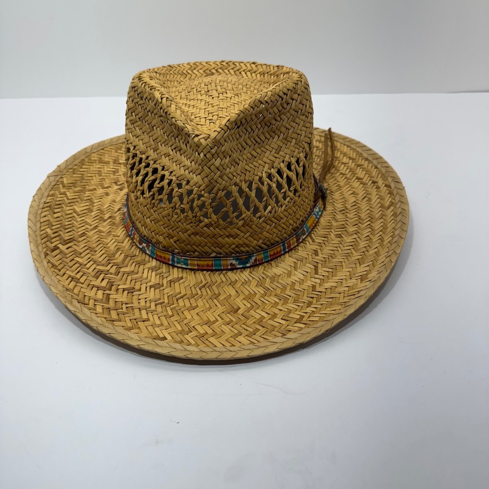 Dorfman Pacific Co DPC Straw Sun Hat Mens Tan Wide Brim Ventilated Lifeguard Hat